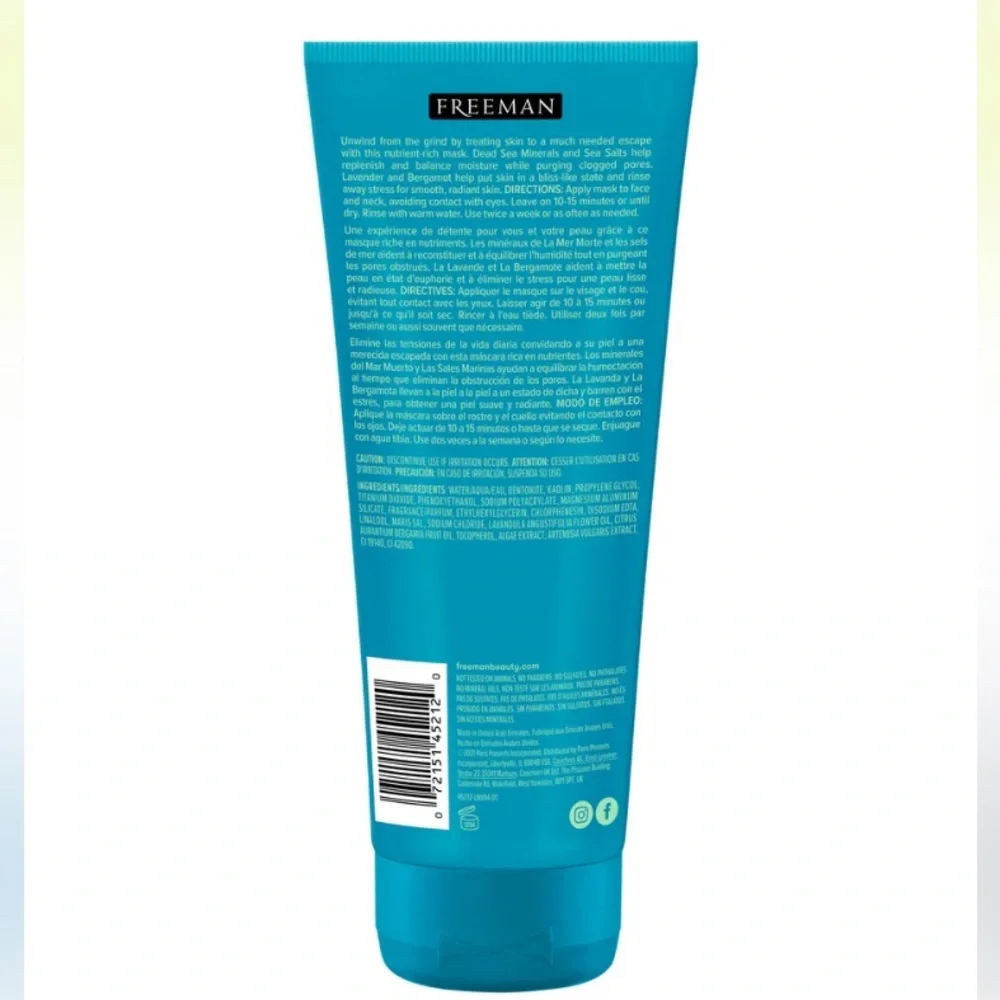 Freeman Anti-Stress Dead Sea Minerals Clay Facial Mask 6 oz